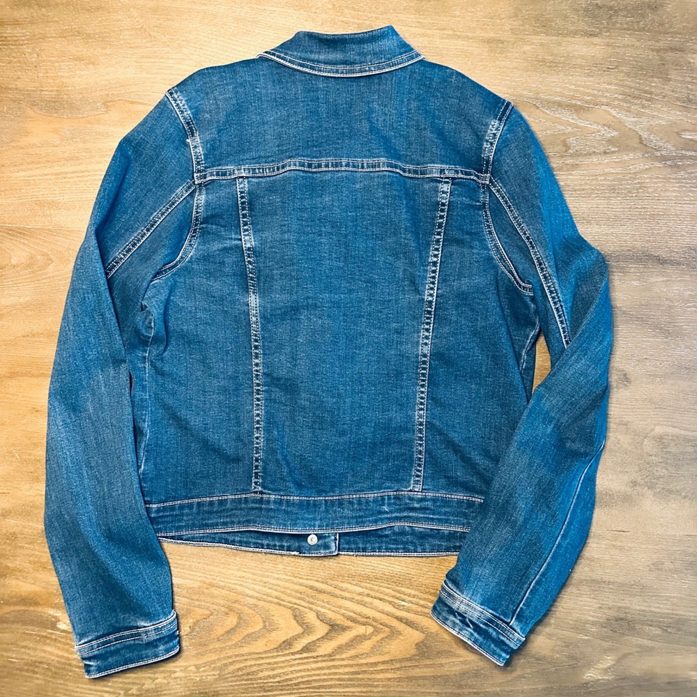 FDJ French Dressing Jeans Women's Denim Jacket‎ Pearl Embellished Blue Medium - Picture 8 of 8
